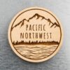 Wood Magnet - Pacific Northwest Mountains and Waves